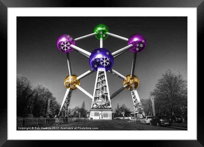 Xmas Atomium Framed Mounted Print by Rob Hawkins