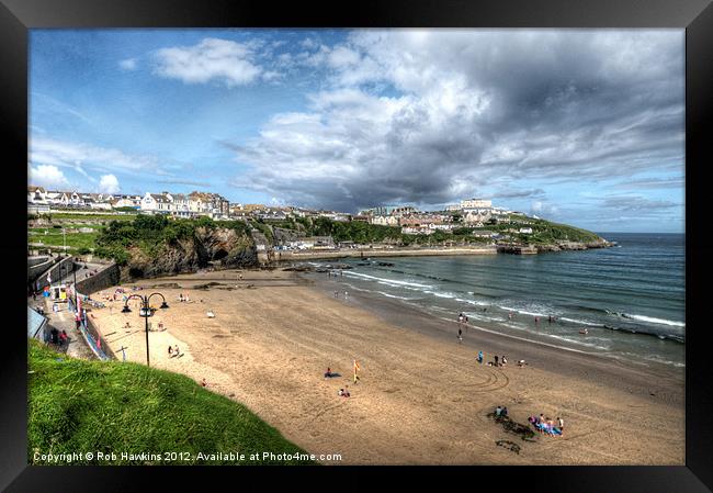 Towan Beach Newquay Framed Print by Rob Hawkins