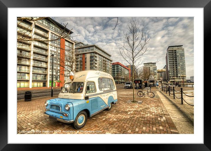 Ice Cream Van by the Docks Framed Mounted Print by Rob Hawkins
