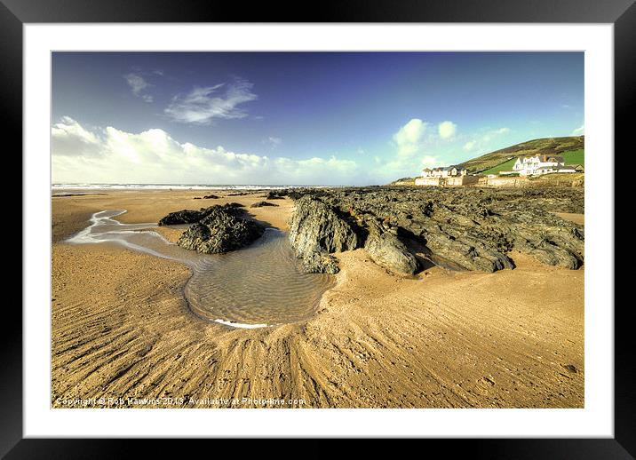 Croyde Beach Framed Mounted Print by Rob Hawkins