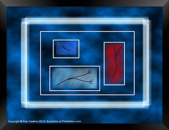 Blue Rectangles Framed Print by Rob Hawkins