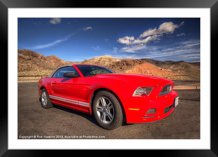 Red Mustang Framed Mounted Print by Rob Hawkins
