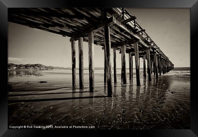 The pier at Cayucos Framed Print by Rob Hawkins