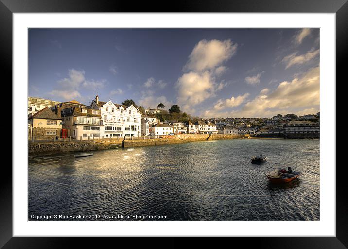 St Mawes Harbour Framed Mounted Print by Rob Hawkins