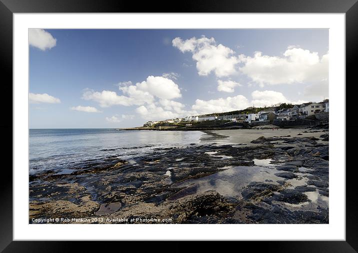 The Beach at Portscatho Framed Mounted Print by Rob Hawkins