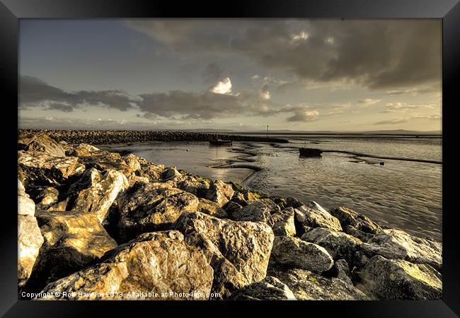 Morecambe Breakwater Framed Print by Rob Hawkins