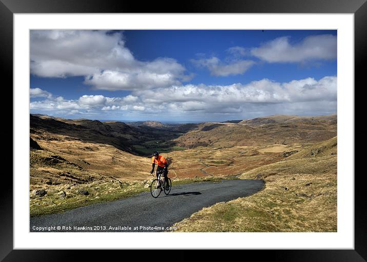Pedalling the Pass Framed Mounted Print by Rob Hawkins