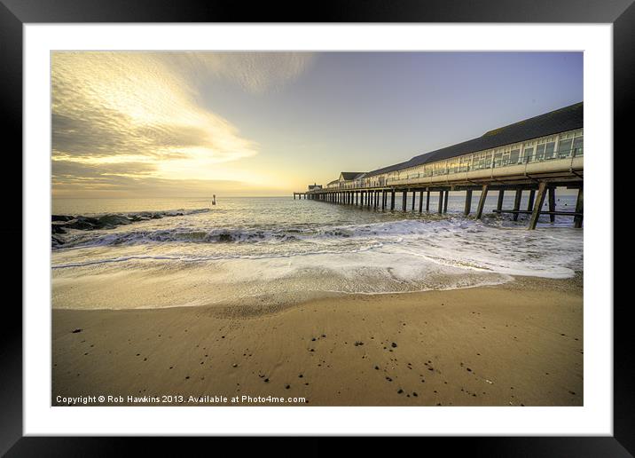 Southwold Pier Framed Mounted Print by Rob Hawkins