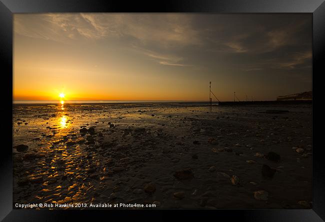 Hunstanton Sunset Framed Print by Rob Hawkins