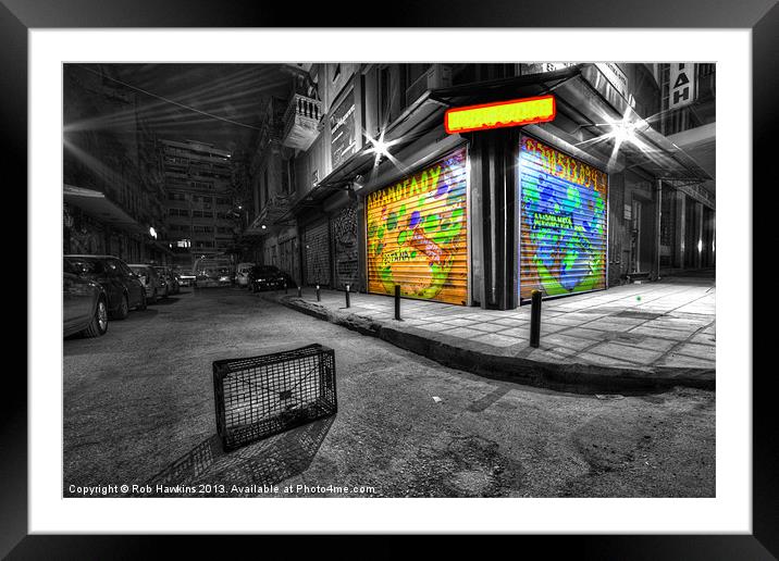 Thesaloniki Graffiti Framed Mounted Print by Rob Hawkins