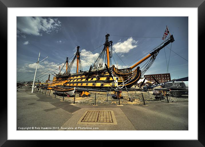 HMS Victory Framed Mounted Print by Rob Hawkins