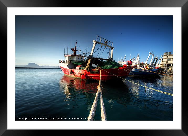 Trawlers at Patras Framed Mounted Print by Rob Hawkins