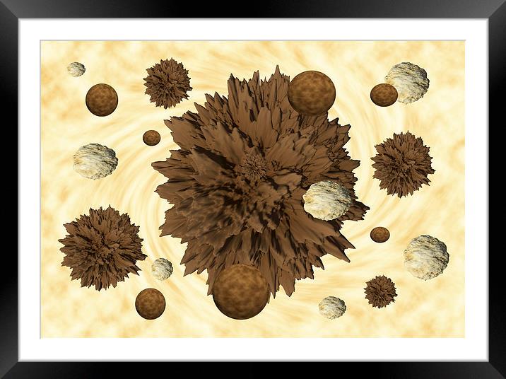 Chocolate Asteroids Framed Mounted Print by Rob Hawkins