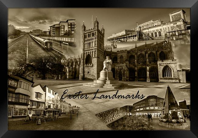 Exeter Landmarks Framed Print by Rob Hawkins
