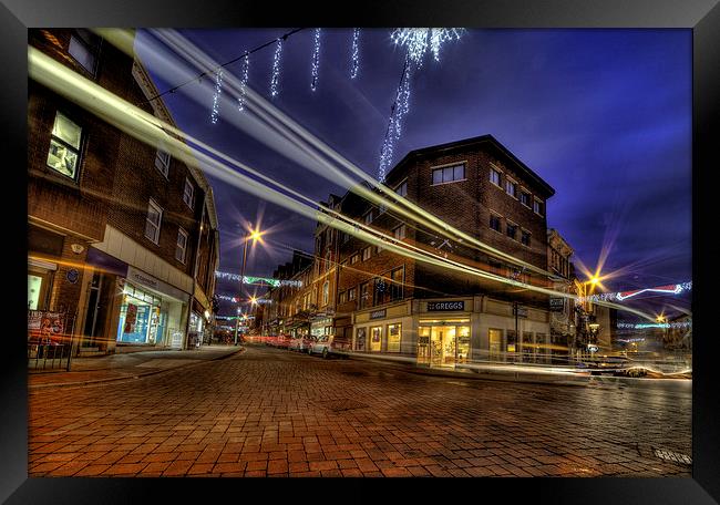 Tiverton Lights Framed Print by Rob Hawkins