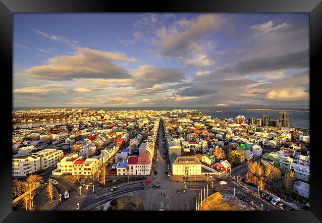Vista of Reykjavik Framed Print by Rob Hawkins
