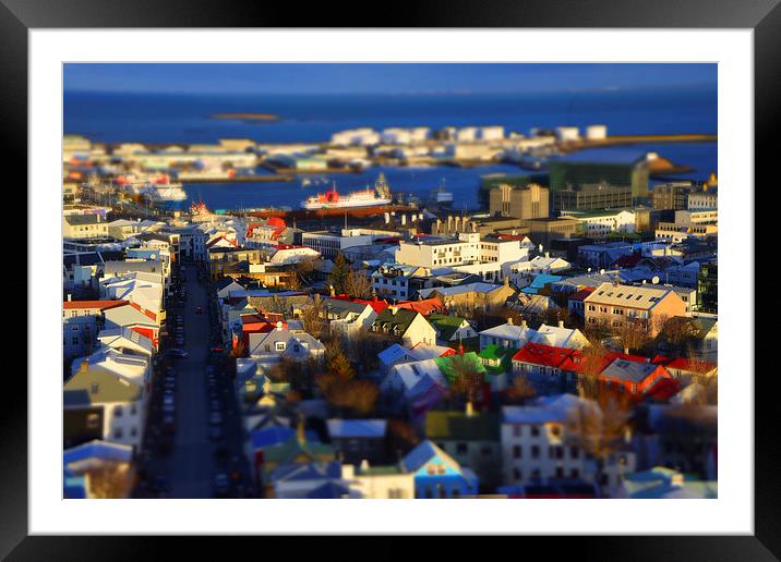 Reykjavik model village Framed Mounted Print by Rob Hawkins
