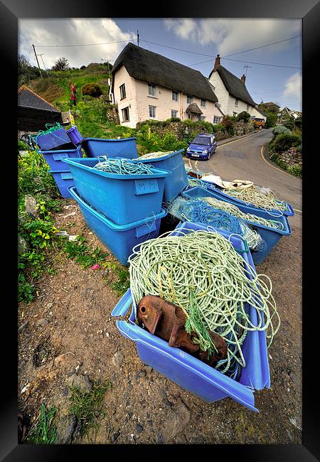 Fishing paraphernalia at Cadgwith Cove Framed Print by Rob Hawkins