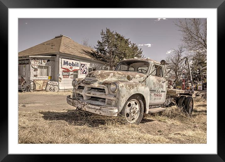 Tucumcari Tow Truck Framed Mounted Print by Rob Hawkins