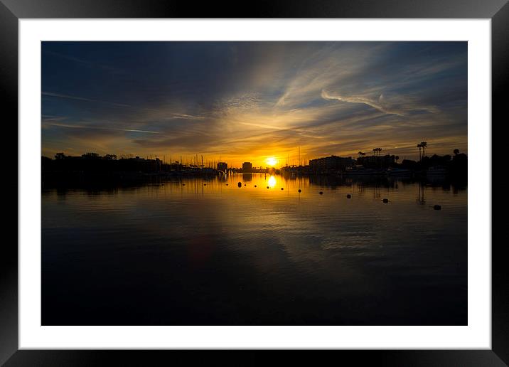 Marina Sunrise Framed Mounted Print by Rob Hawkins