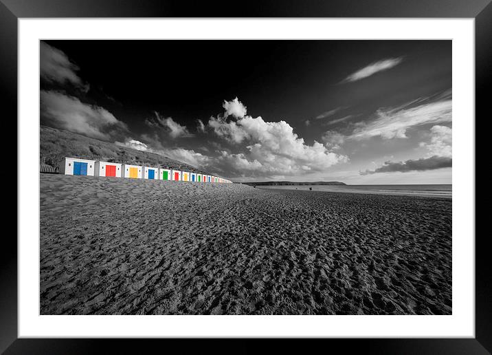 Woolacombe Hutz Framed Mounted Print by Rob Hawkins