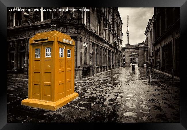  Golden Tardis  Framed Print by Rob Hawkins