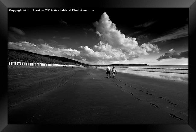  Footprints in the sand  Framed Print by Rob Hawkins