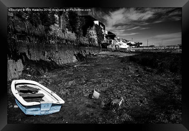  Falmouth blue boat  Framed Print by Rob Hawkins