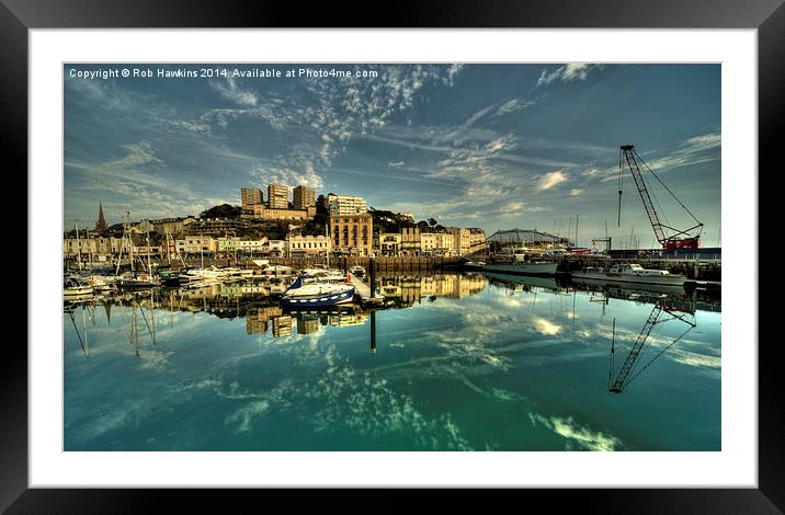  Torquay Harbour Reflections  Framed Mounted Print by Rob Hawkins