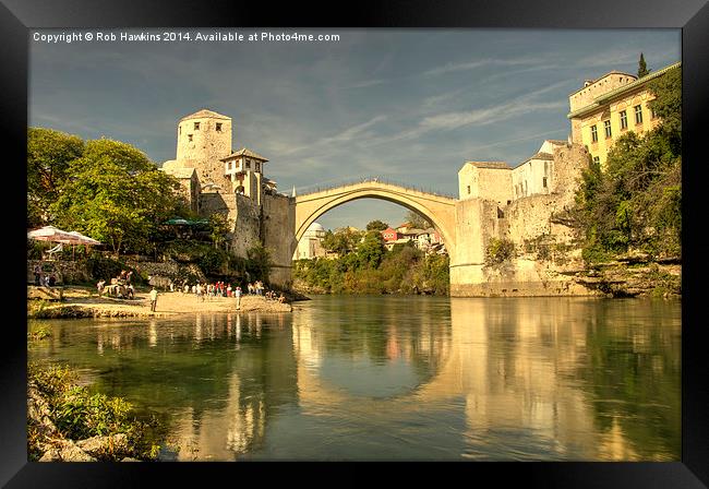  The Old Bridge at Mostar Framed Print by Rob Hawkins