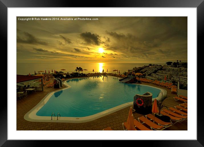  Sunset Pool  Framed Mounted Print by Rob Hawkins