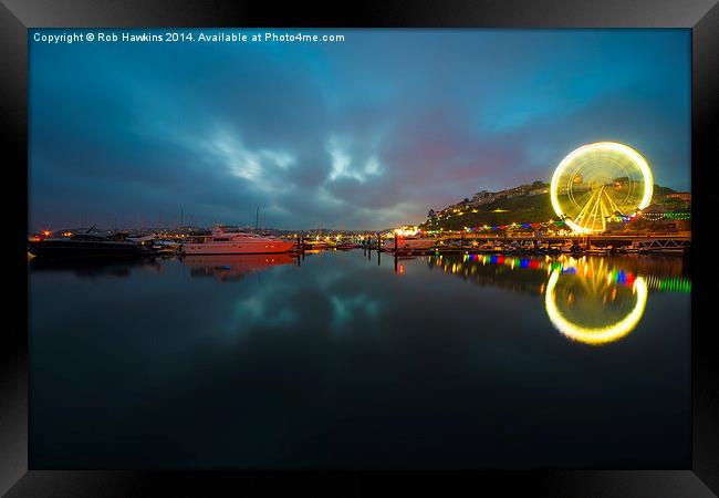  Torquay Harbour Twylight  Framed Print by Rob Hawkins