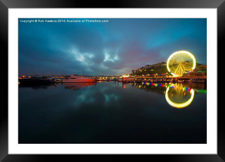  Torquay Harbour Twylight  Framed Mounted Print by Rob Hawkins