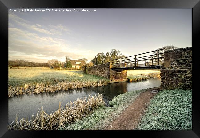  Ayshford Bridge Winter  Framed Print by Rob Hawkins
