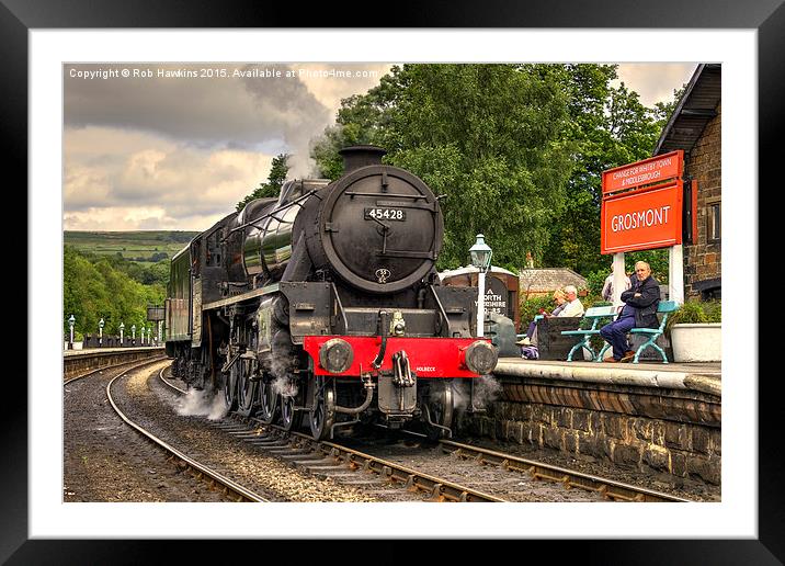  Black Five at Grosmont  Framed Mounted Print by Rob Hawkins