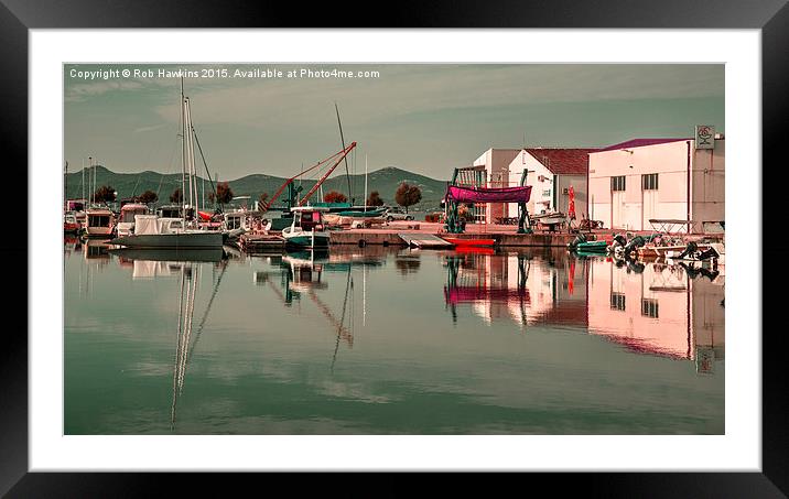  Zadar Marina reflected  Framed Mounted Print by Rob Hawkins