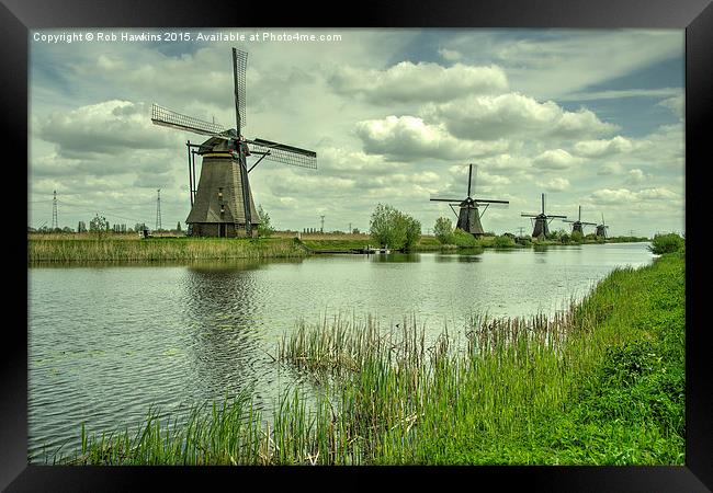  Windpumps of the Kinderdijk Framed Print by Rob Hawkins