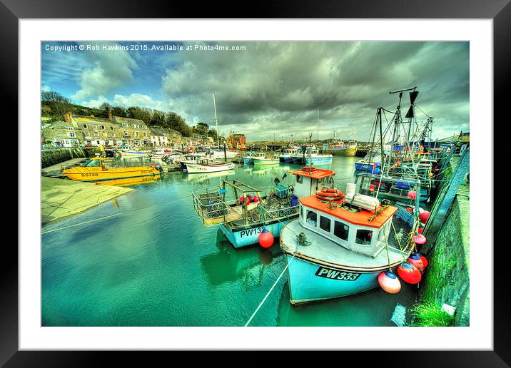  Padstow Colours  Framed Mounted Print by Rob Hawkins