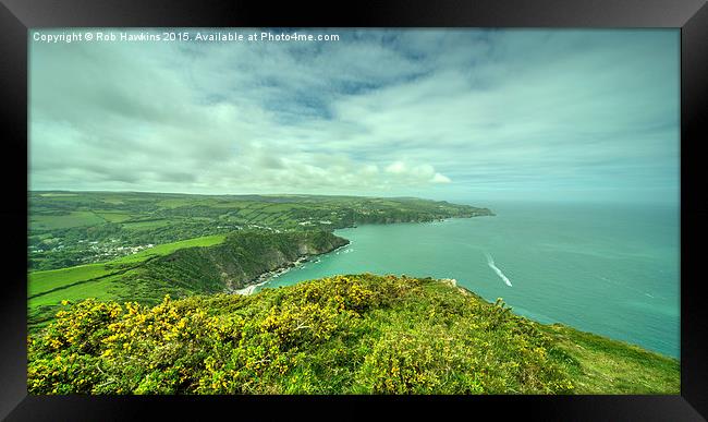  Combe Martin Panorama Framed Print by Rob Hawkins