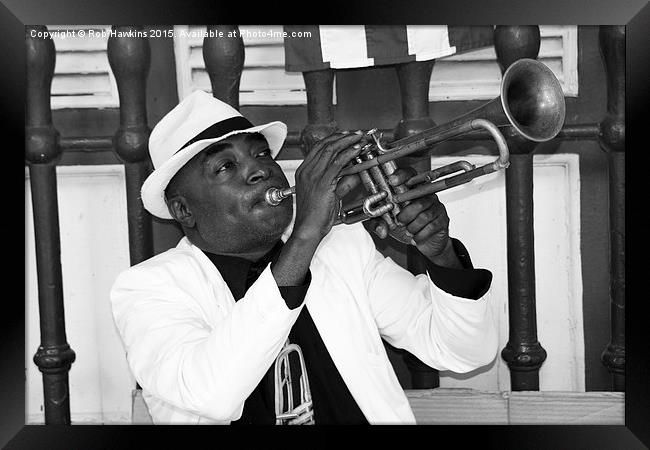  Trumpet Guy  Framed Print by Rob Hawkins