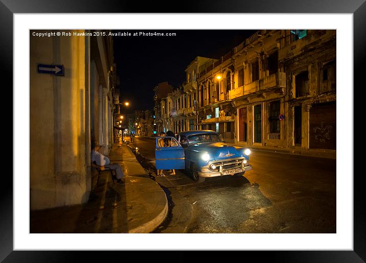  Night Taxi  Framed Mounted Print by Rob Hawkins