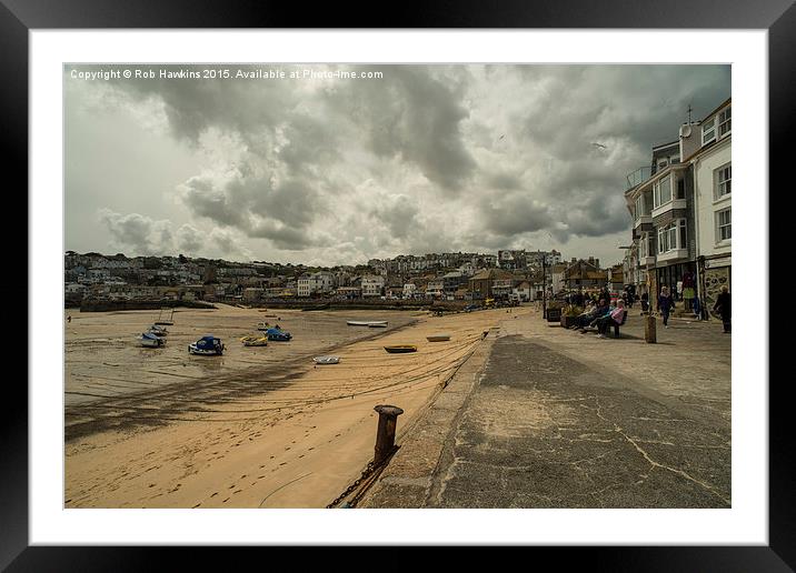  Stormy St Ives  Framed Mounted Print by Rob Hawkins