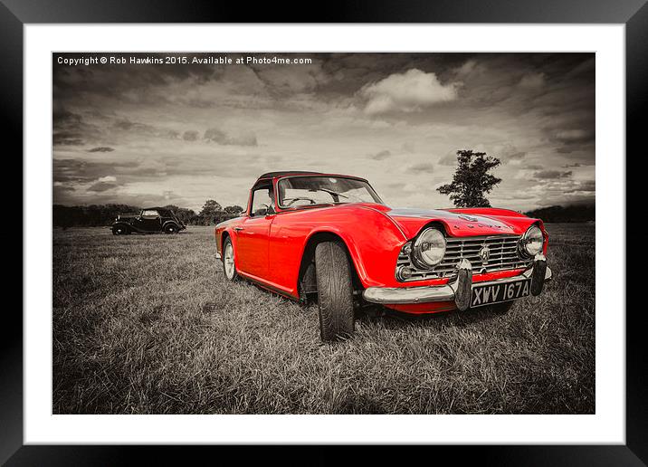  Red TR4  Framed Mounted Print by Rob Hawkins