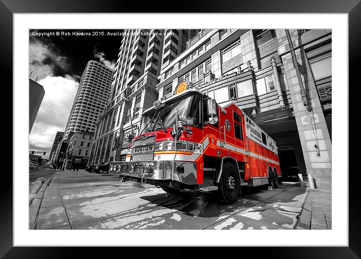  Boston Fire Truck  Framed Mounted Print by Rob Hawkins