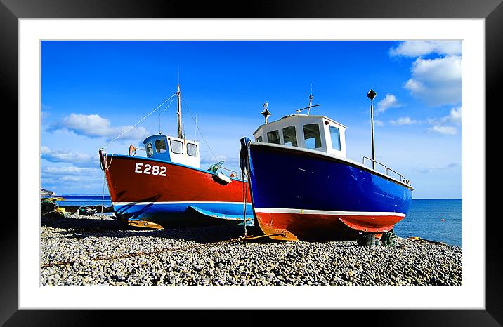 Boats at Beer Framed Mounted Print by Rob Hawkins