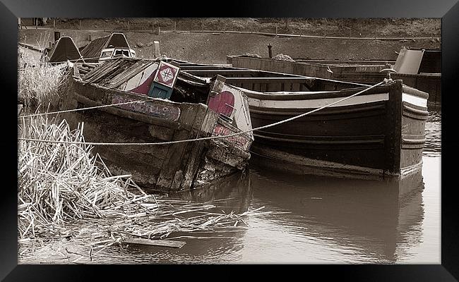 Sunken Barge Framed Print by Rob Hawkins