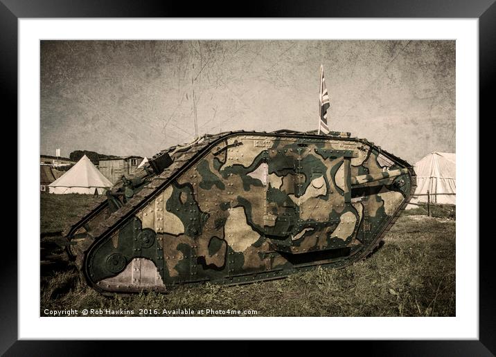 Mk 1 Tank  Framed Mounted Print by Rob Hawkins