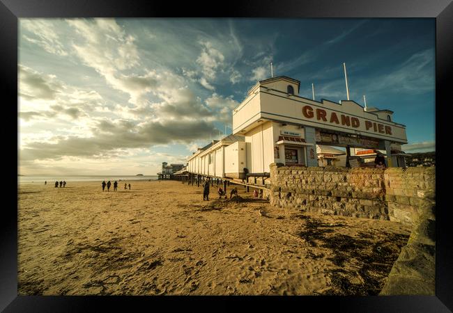 Weston's Grand Pier  Framed Print by Rob Hawkins