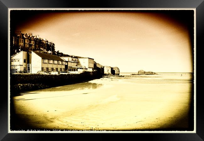 Perranporth vignette Framed Print by Rob Hawkins