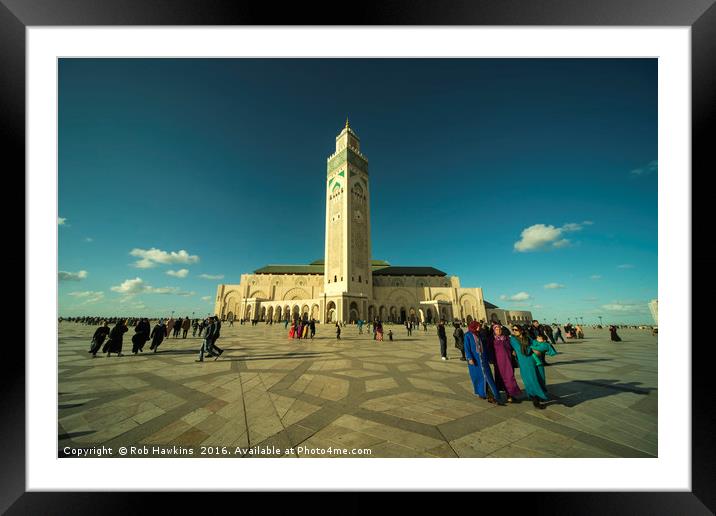 Mosque Casablanca  Framed Mounted Print by Rob Hawkins